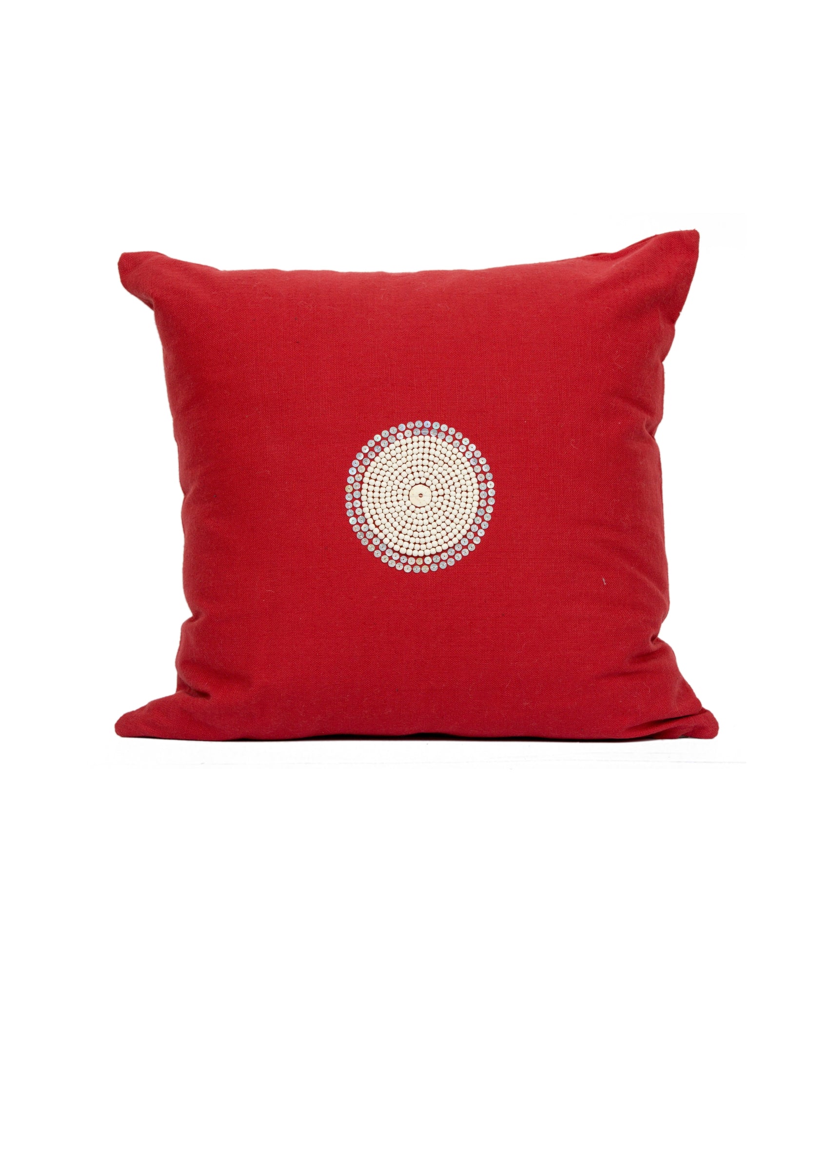 Maasai Crimson Red Trade Bead Pillow Cover