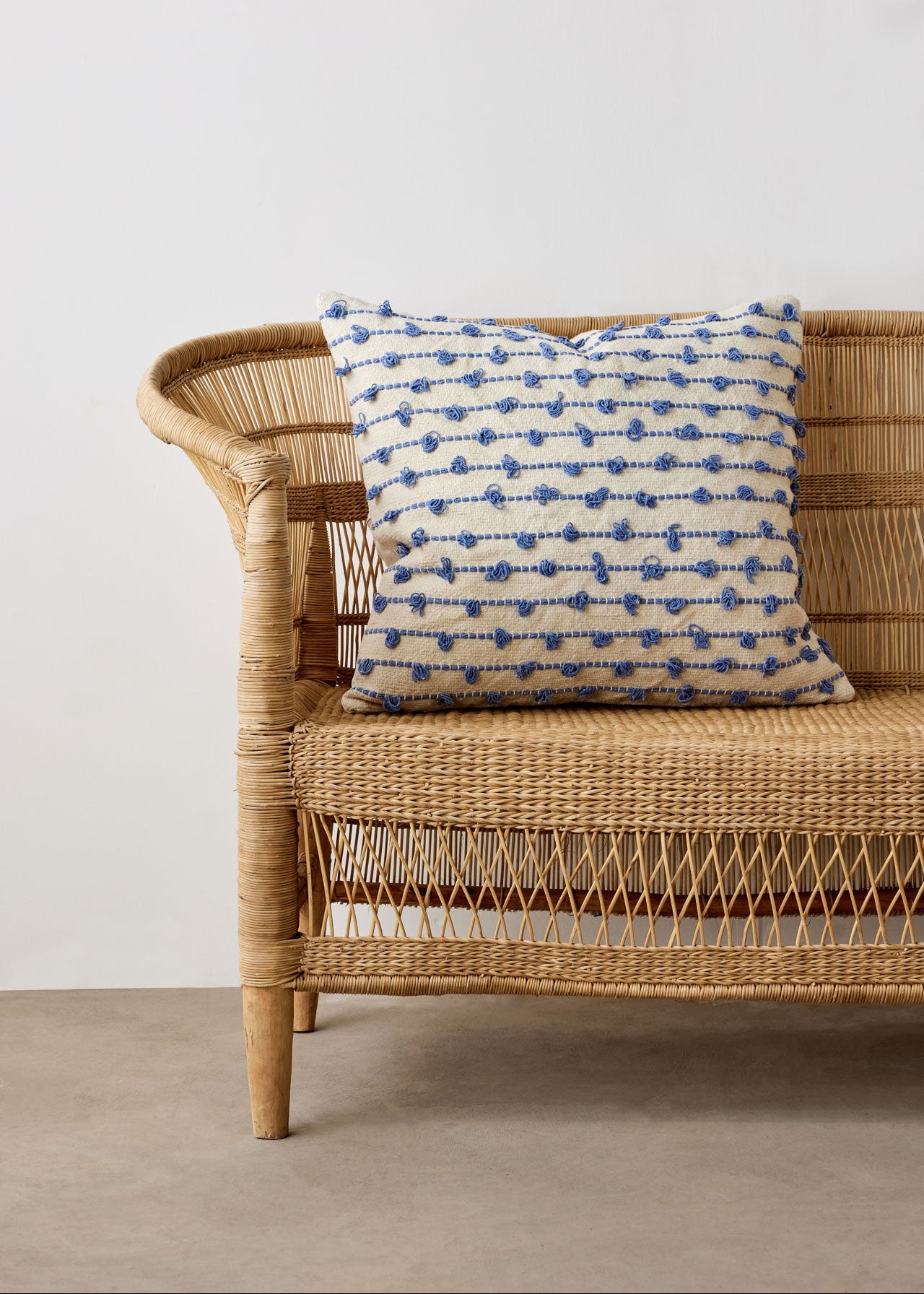 Periwinkle Blue Morse Bobble Throw Pillow Cover