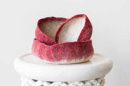 Berry Hand Felted Nesting Bowls