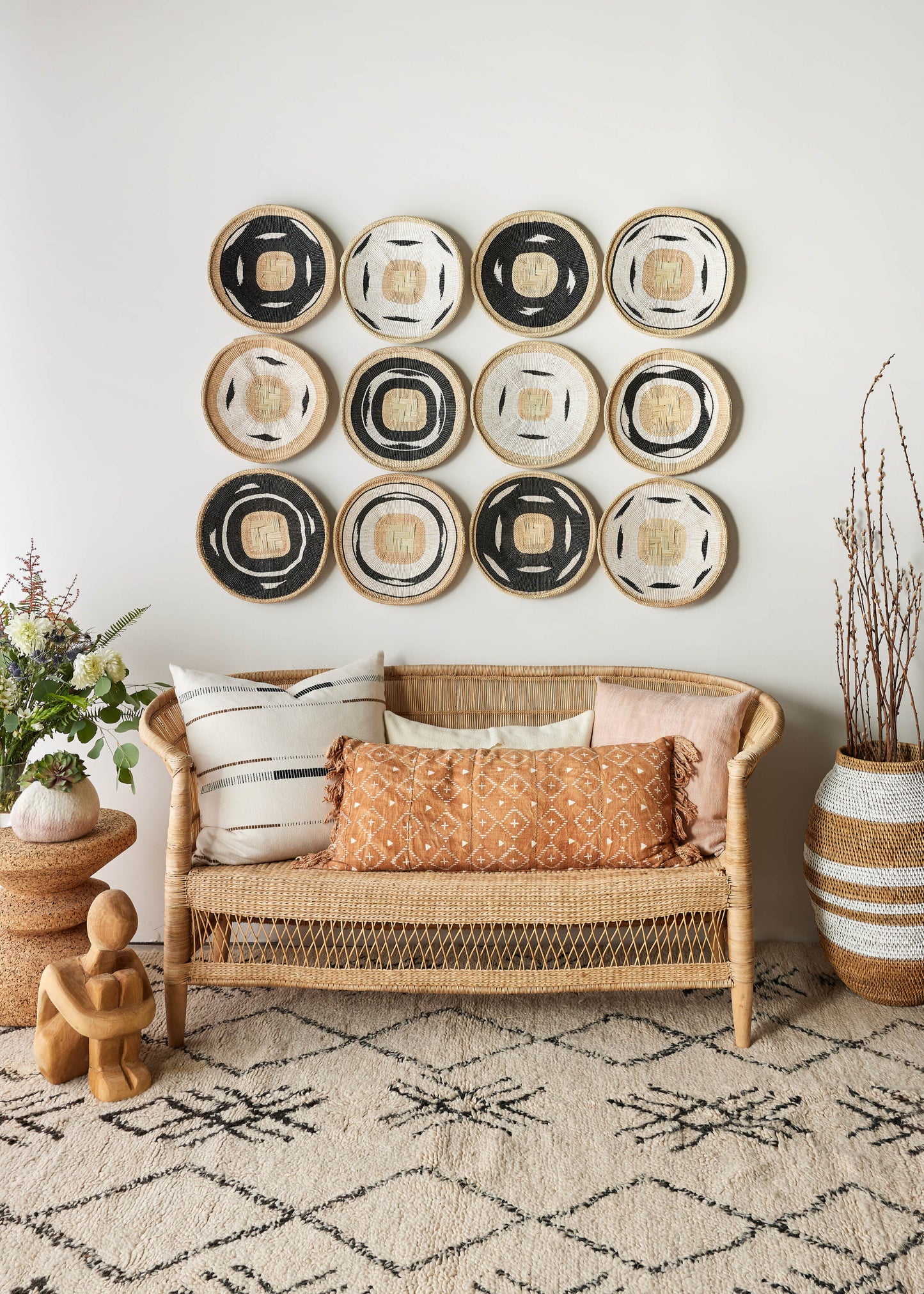 Nolyia Black & White Wall Basket Sets