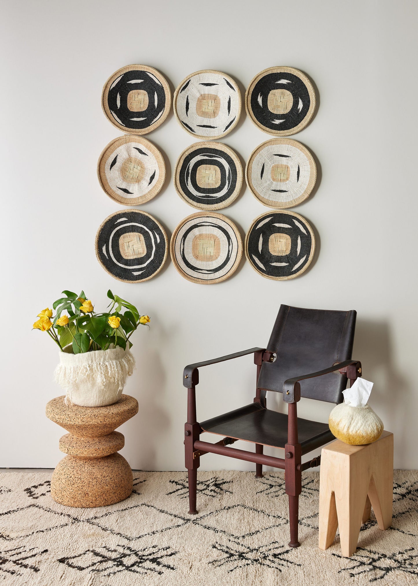 Nolyia Black & White Wall Basket Sets