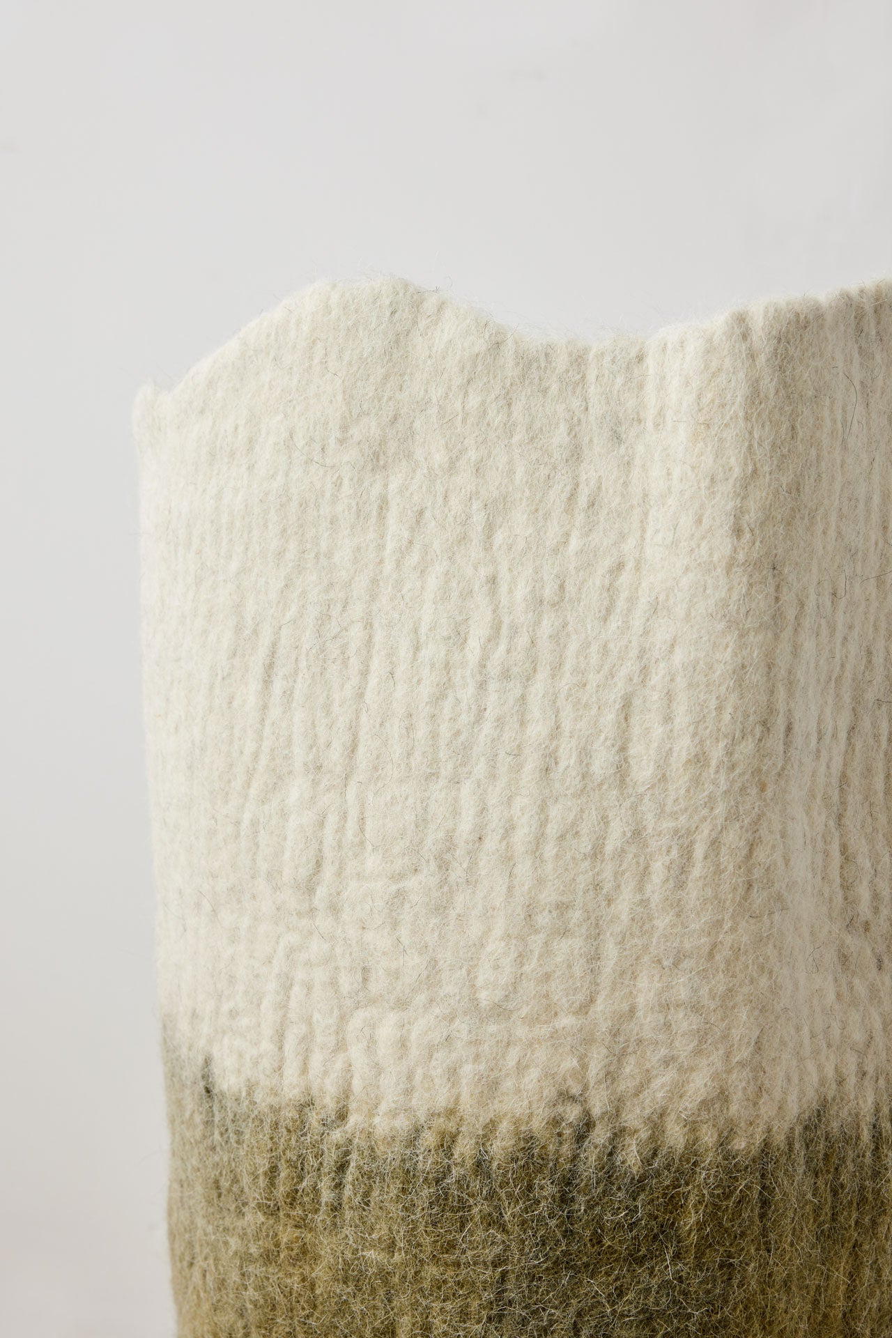 Eclipse Olive Green Wool Floor Vase