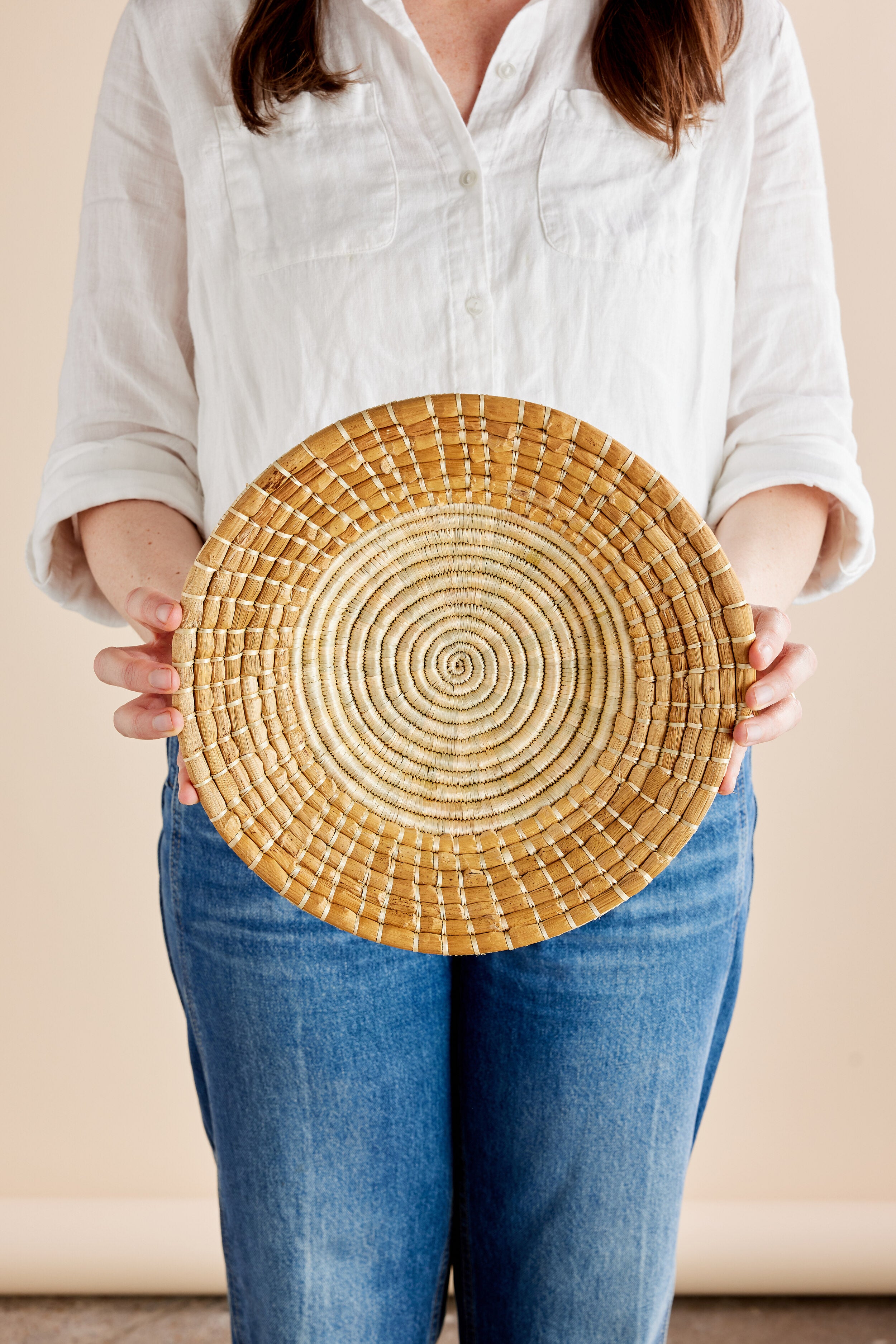 Handwoven Pete Banana Bark Wall Basket, Fair Trade Artisan