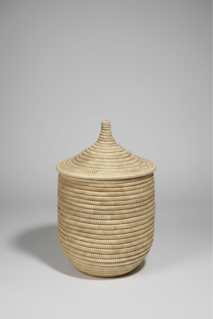 Afrikanischer geflochtener Korb mit Deckel | Phiri | Klein, Mittel, Groß,