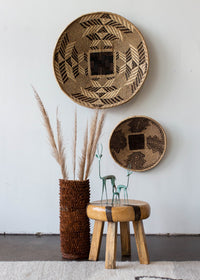 Porcupine Woven Palm Fronds Storage Basket