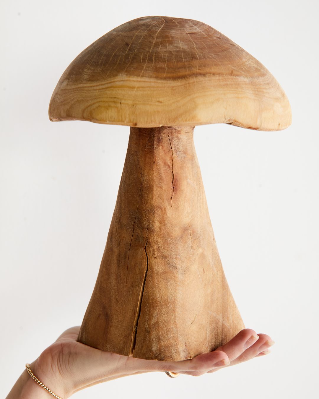 Hand Carved Small Wooden Mushroom Forest