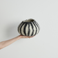 Grey Karakul Striped Decorative Wool Ukhamba Bowl