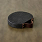 Round Blackened Wood Cutting Board with Leather Strap – Char Transfer Present