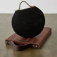 Round Blackened Wood Cutting Board with Leather Strap – Char Transfer Present