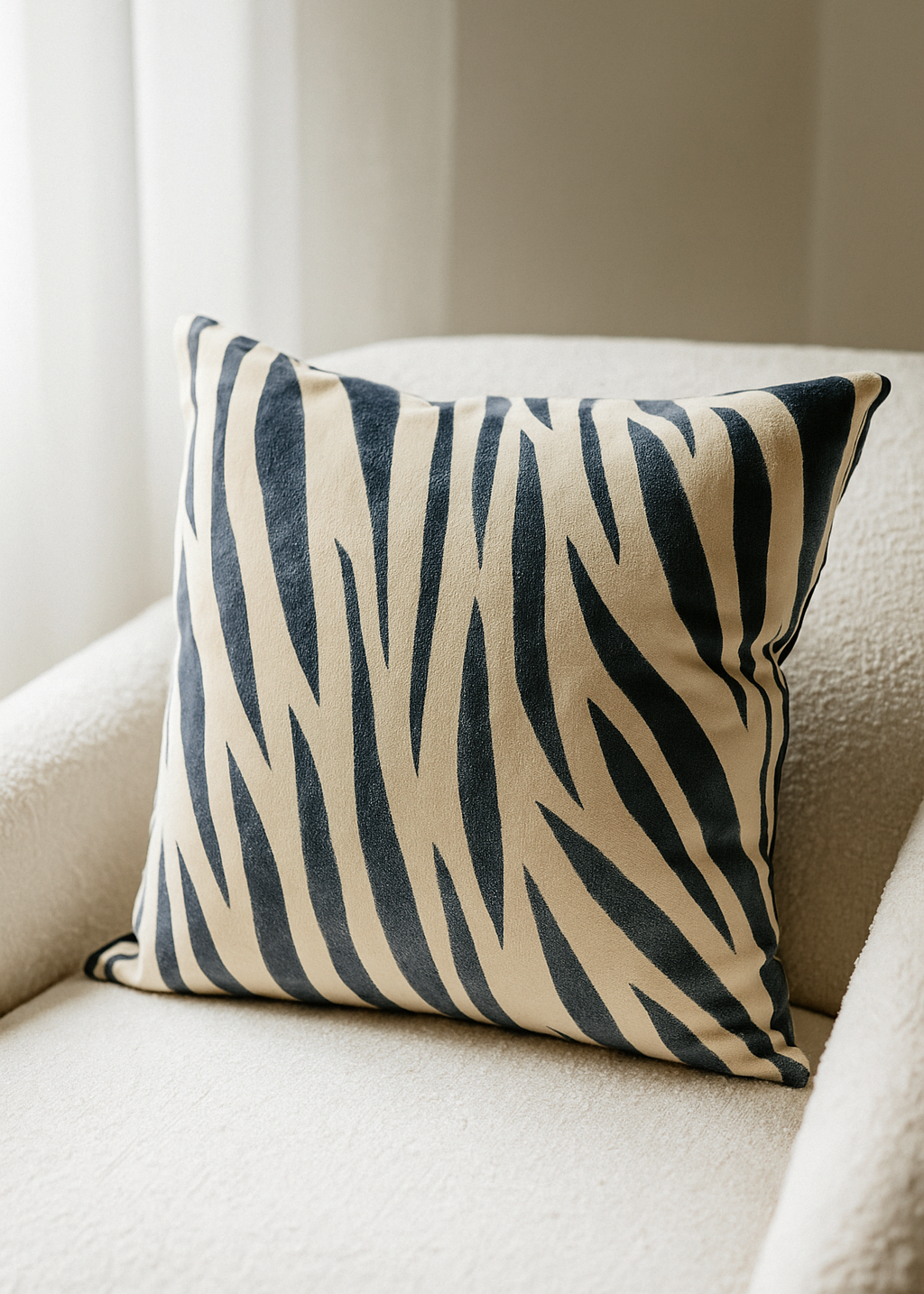 Zebra Safari Suede Throw Pillow Cover