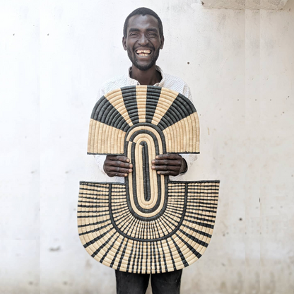 African Modern Boho Woven Wall Art: Maravi Patterned Wall Art