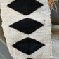 Small Balance Bogolan Wall Totem in White with Black Diamonds (Blemish on Fabric)