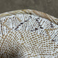 Small White Washed Handwoven Wall Basket (Minor Weave Cracking)