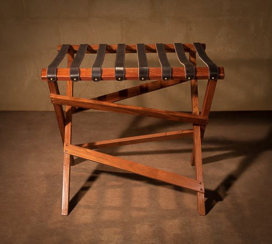 Folding Leather Luggage Rack