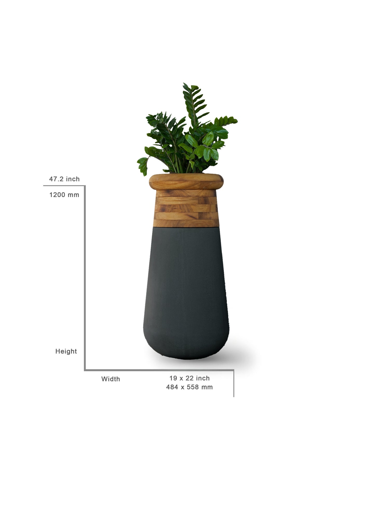 Kleine, mittlere und große Pflanzgefäße mit Holzplatte: Soma Pflanzgefäße mit Holzplatte