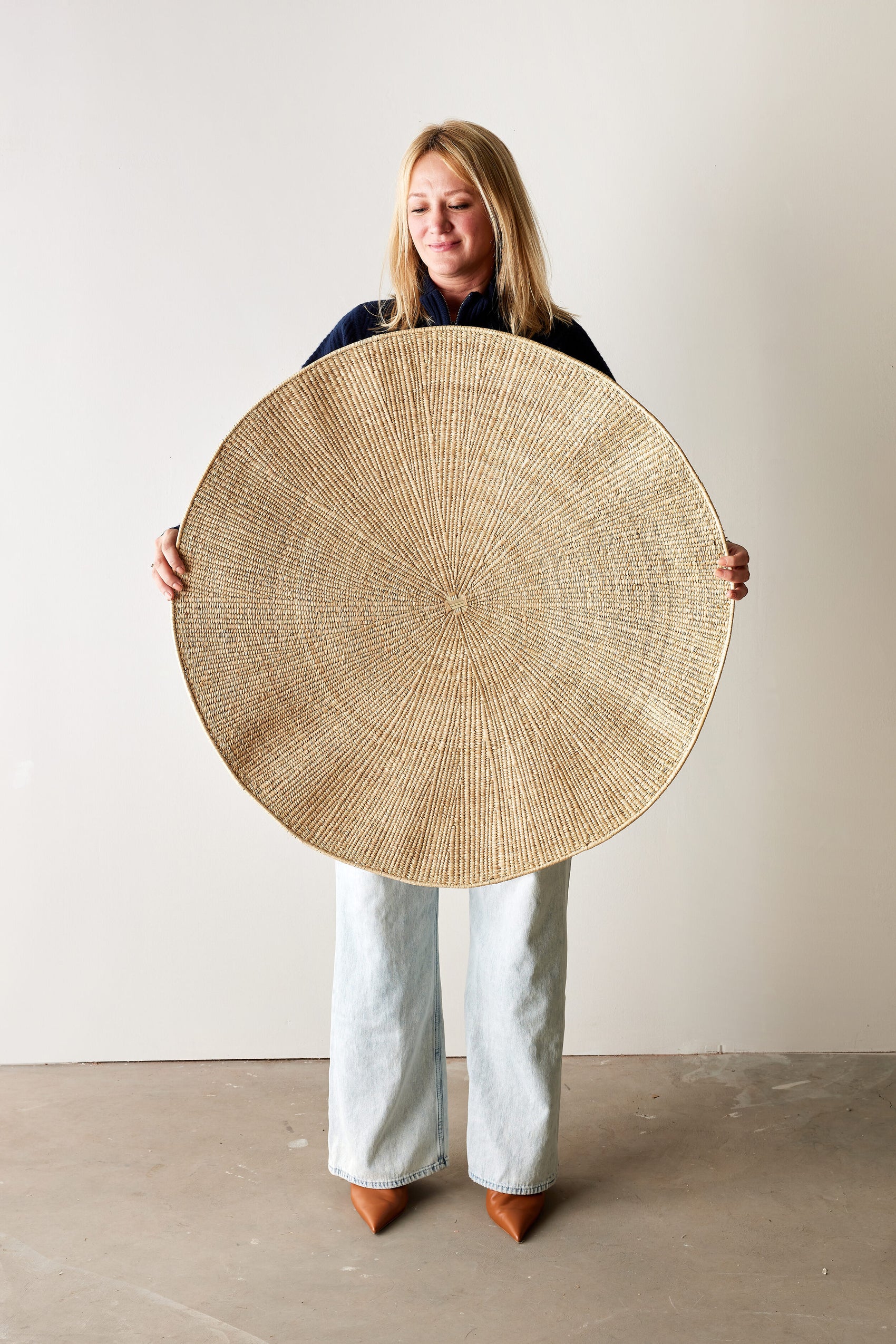 Statement Lily Pad Solid Weave Wall Basket