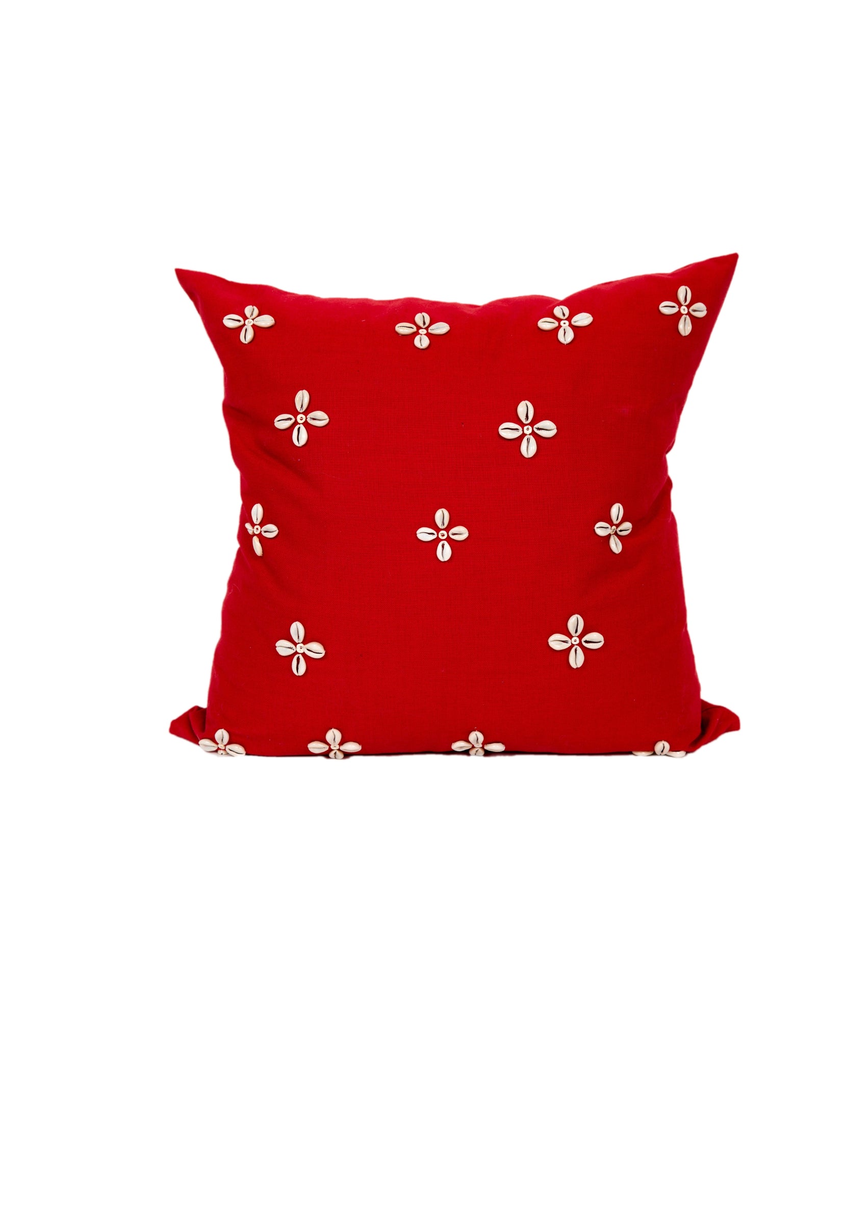 Swahili Flower Crimson Red Trade Bead Pillow Cover