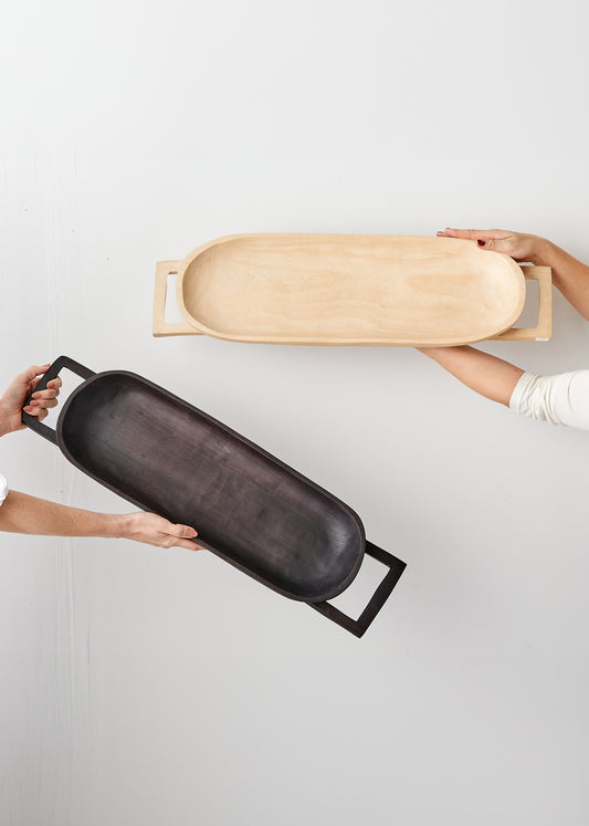Swazi Long Wooden Serving Tray (Stained)