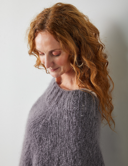 Grey Knit-Your-Own Love Poncho Kit