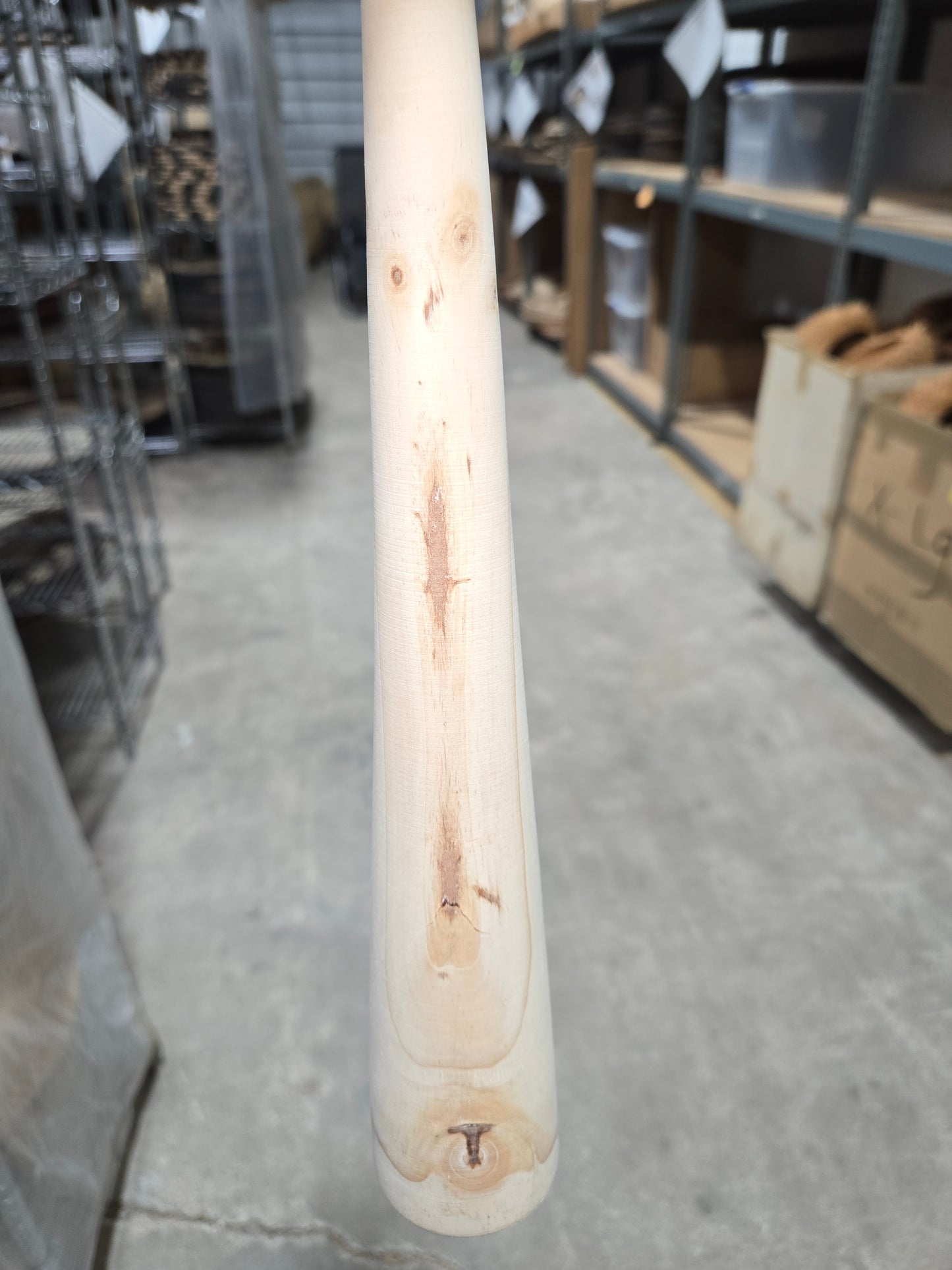 Tall Tapered Pine Candlestick Holder  – Dents & Cracks