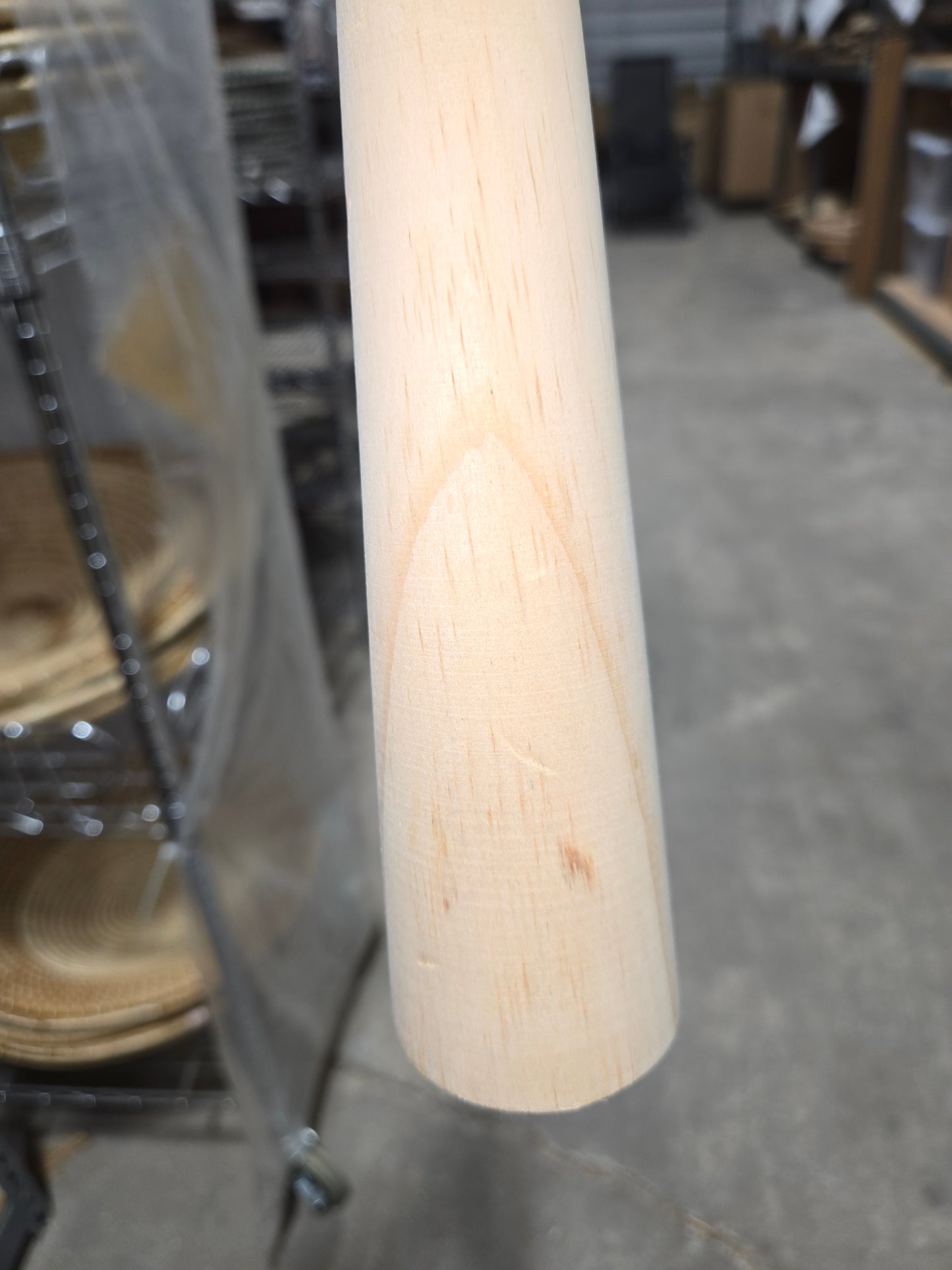 Tall Tapered Pine Candlestick Holder  – Dents & Cracks