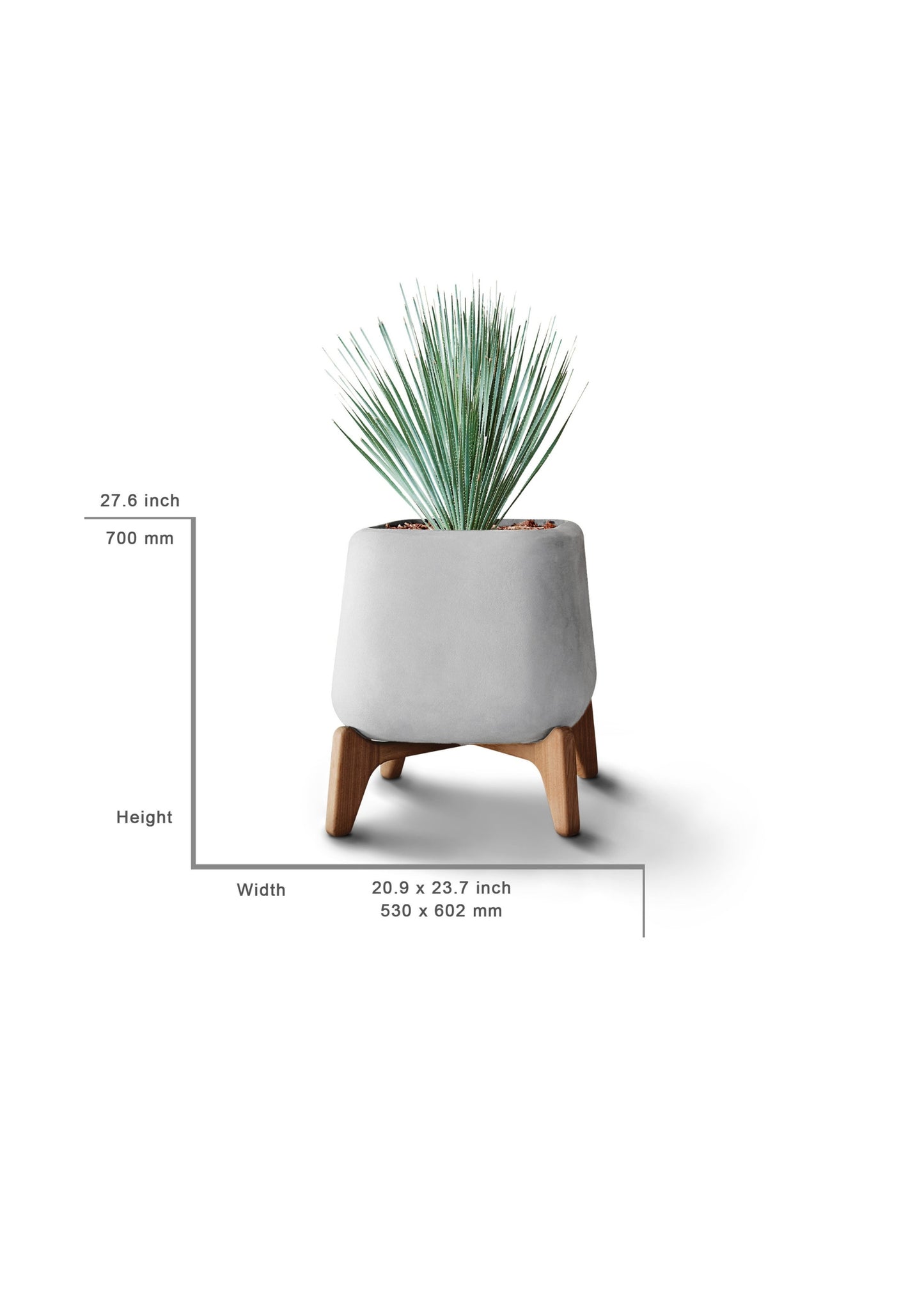 Terra Concrete Grey Planter