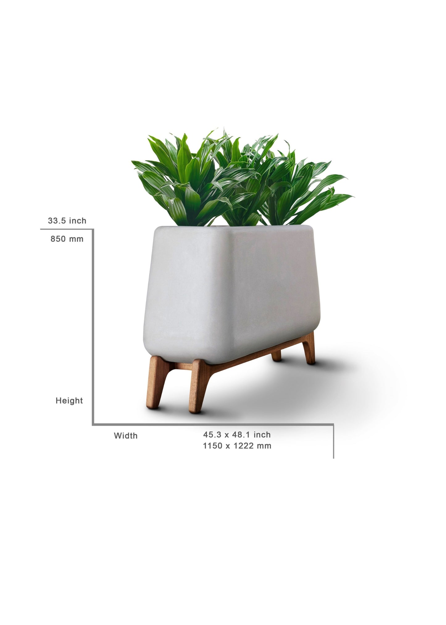 Terra Concrete Grey Planter