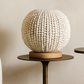 White Clay Bead Sphere Table Lamp