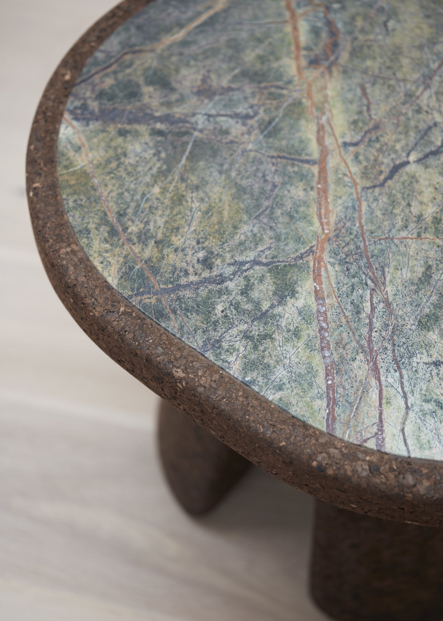 Wiid Tonga Cork & Green Marble Side Table