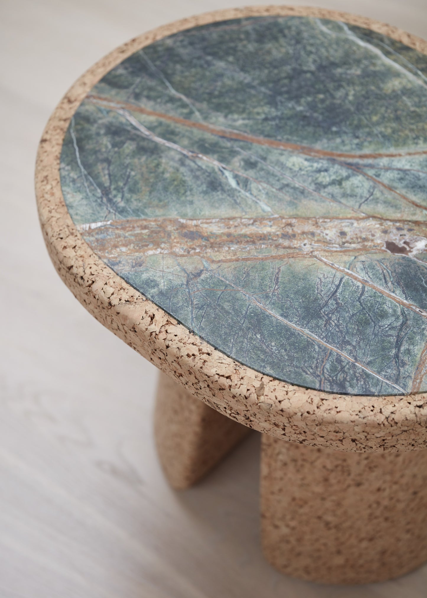 Wiid Tonga Cork & Green Marble Side Table