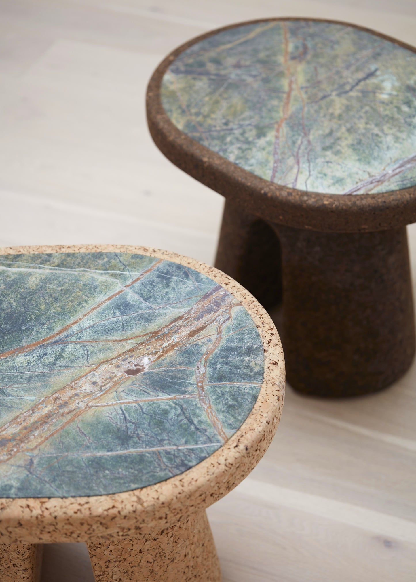 Wiid Tonga Cork & Green Marble Side Table