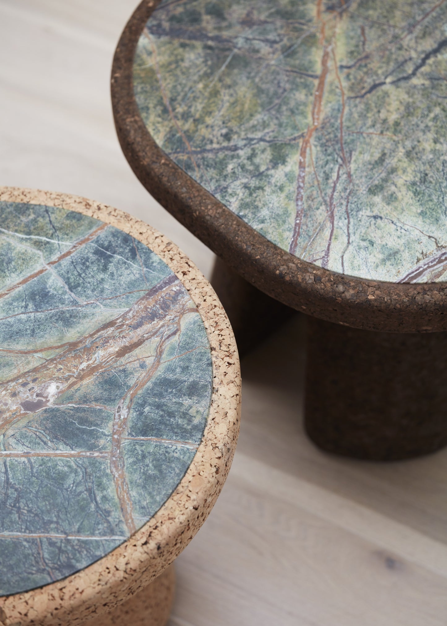 Wiid Tonga Cork & Green Marble Side Table