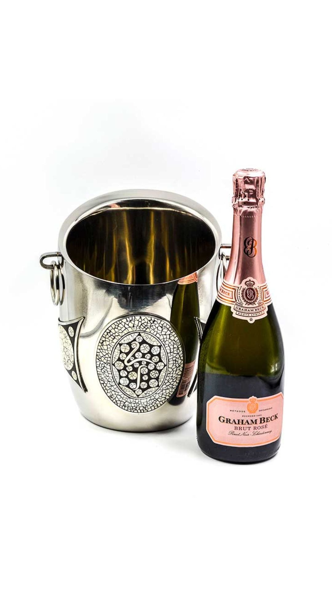 Ndoro Wine Cooler – Ostrich Eggshell & Pewter Inlay