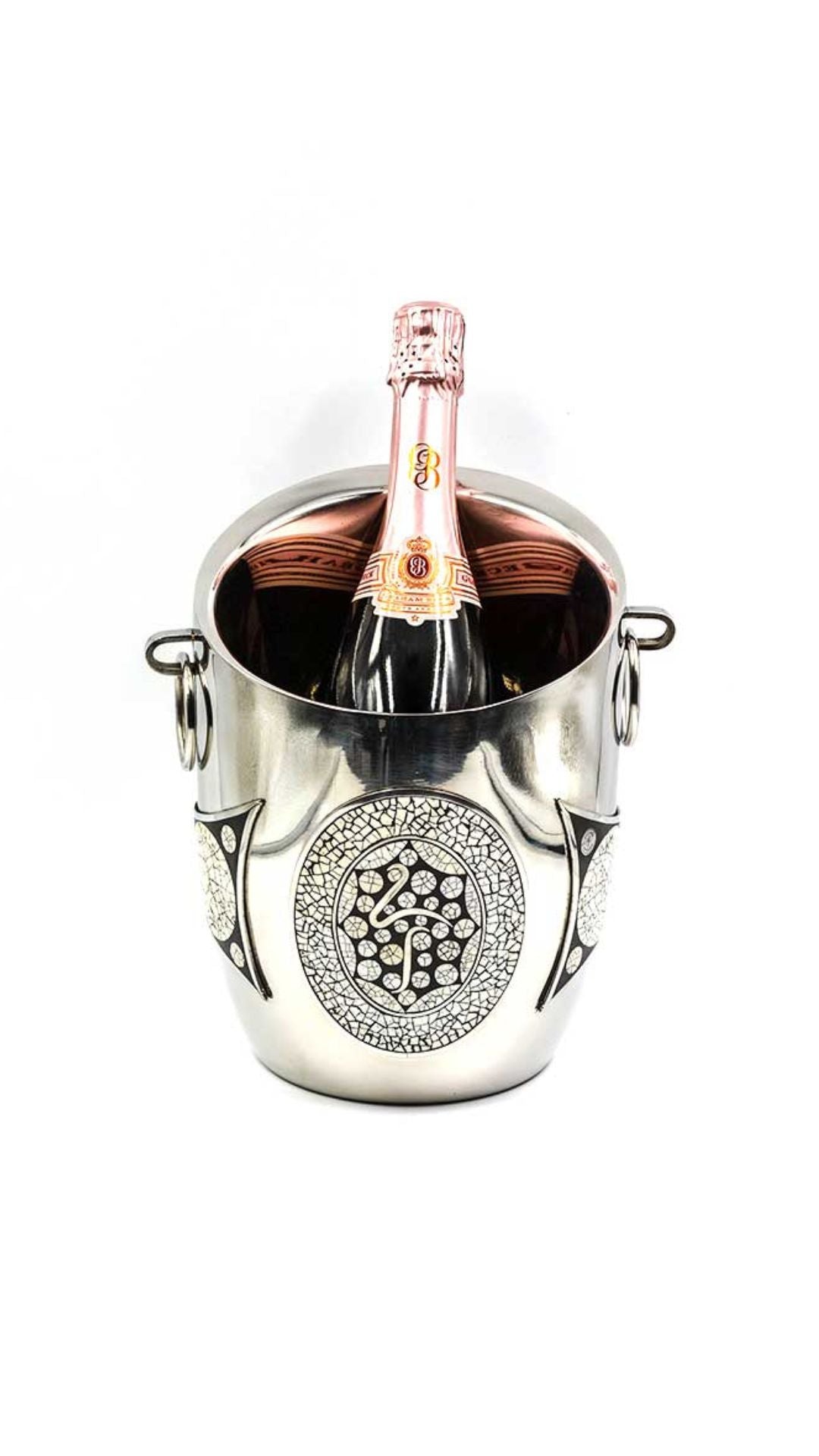 Ndoro Wine Cooler – Ostrich Eggshell & Pewter Inlay