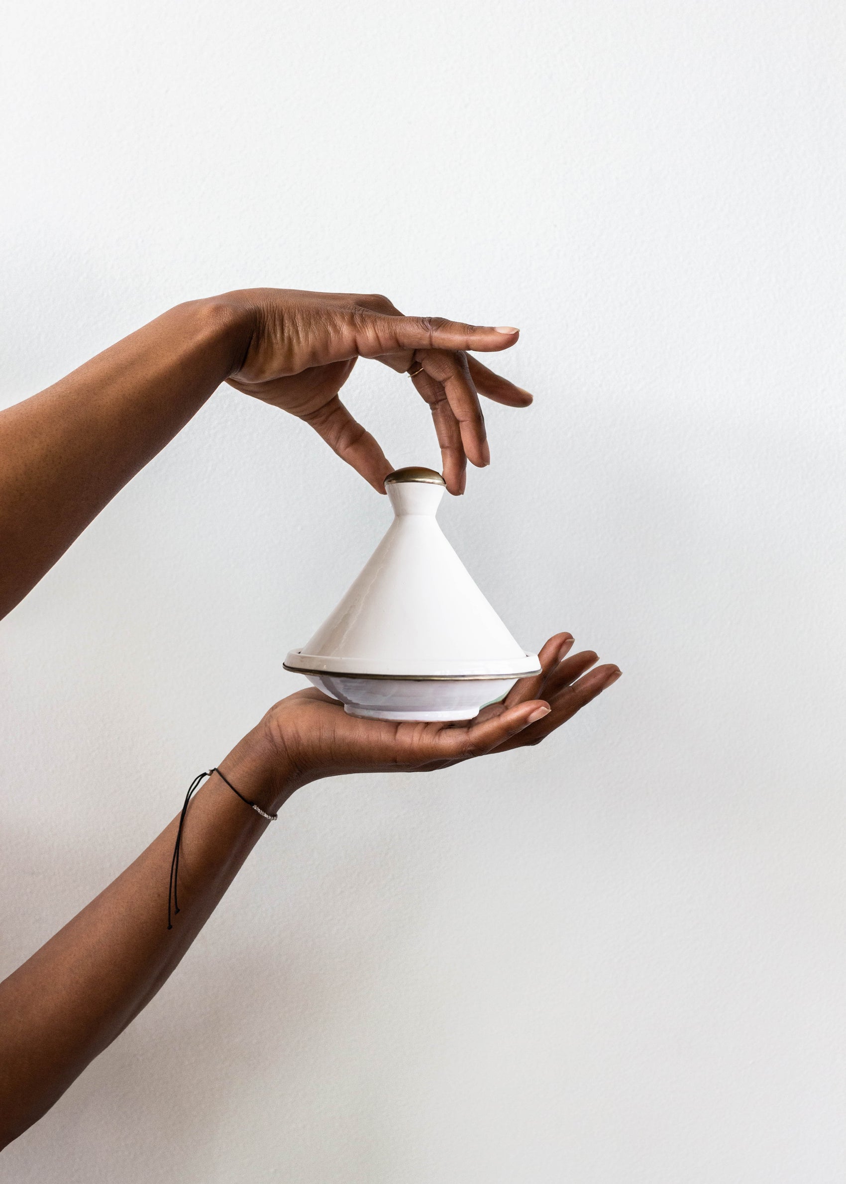 White Mini Vintage Moroccan Tagine