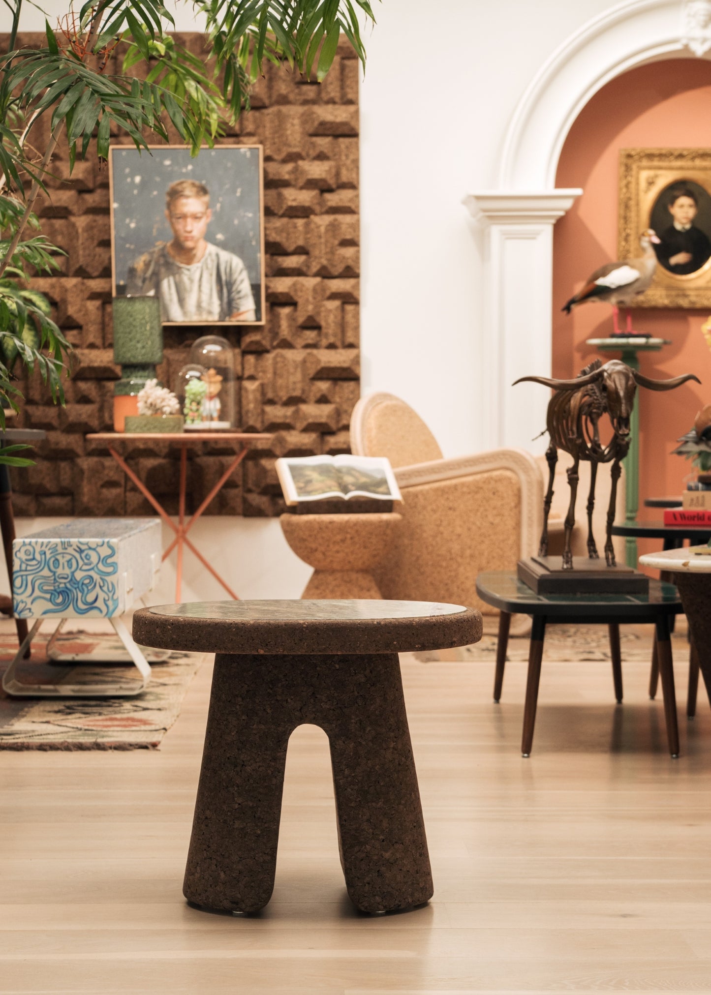 Wiid Tonga Cork & Green Marble Side Table