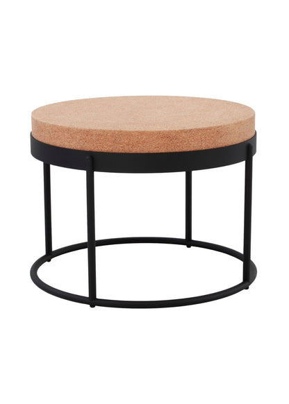 kanju interiors Wiid Design light or dark cork and white or black stainless steel round end table, a masterpiece in luxury home decor, featuring an expansive. Its design combines timeless elegance with contemporary flair. Perfect for upscale dining rooms, this table embodies sophisticated style and the fine craftsmanship of African design, appealing to those who appreciate unique, artisanal furniture.