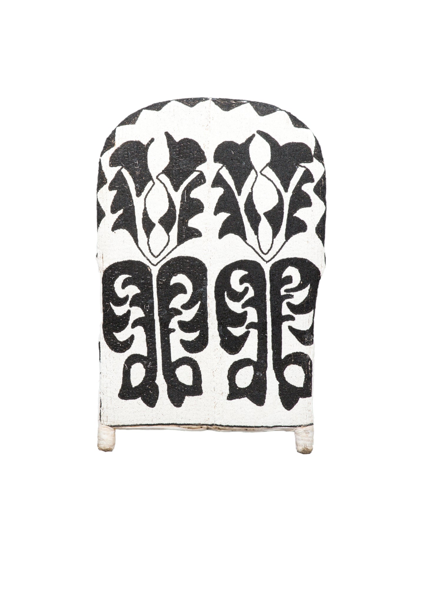 Schwarz-weißer Yoruba-Perlenstuhl