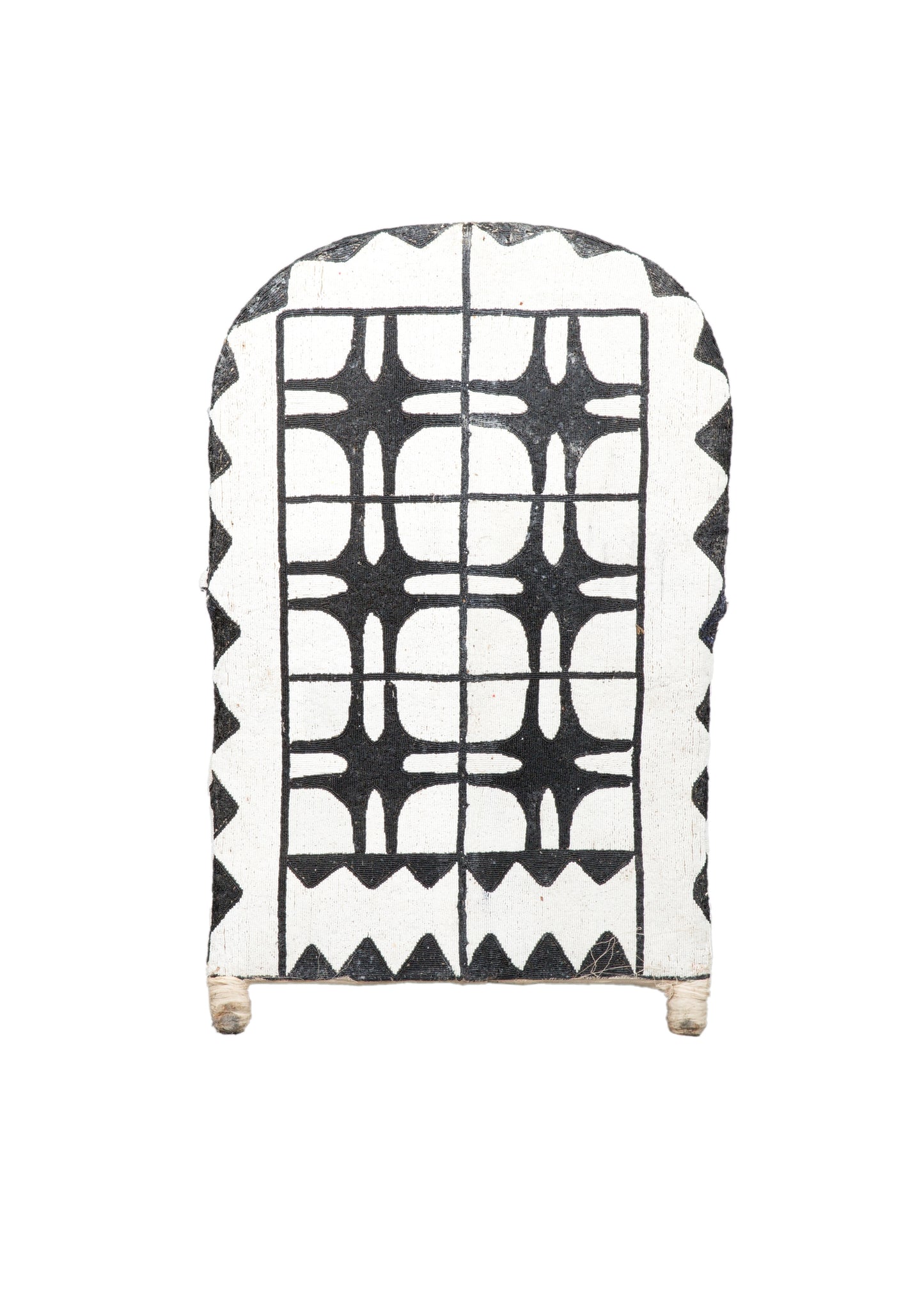 Schwarz-weißer Yoruba-Perlenstuhl