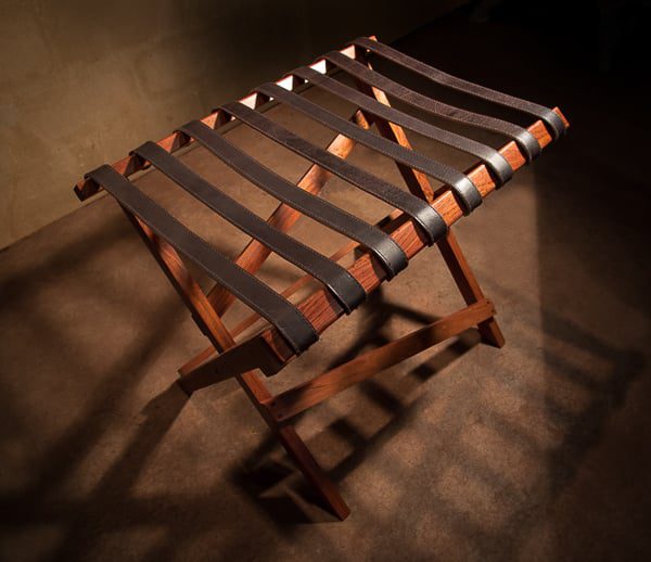 Folding Leather Luggage Rack