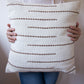 Handwoven White Zuri wool pillow