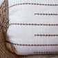 Handwoven white square zuri wool pillow