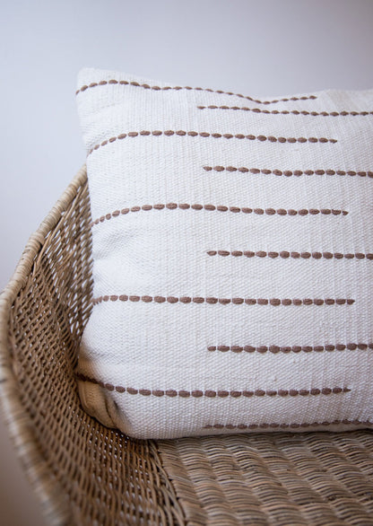 white Handmade zuri wool pillow