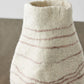 Tribal Lines Wool Ivory & Soft Stone Gourd Basket