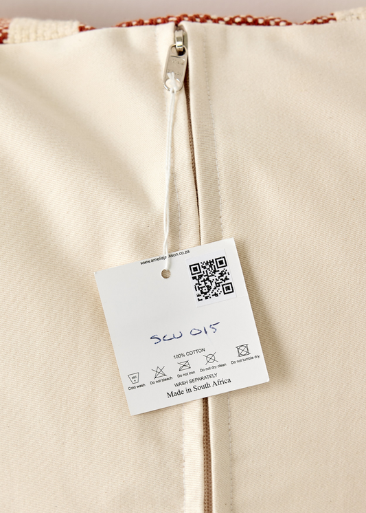 Boho Blue Stripe w/ Pink Tassel Throw Pillow