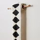 Balance Bogolan Wall Totem in White with Black Diamonds