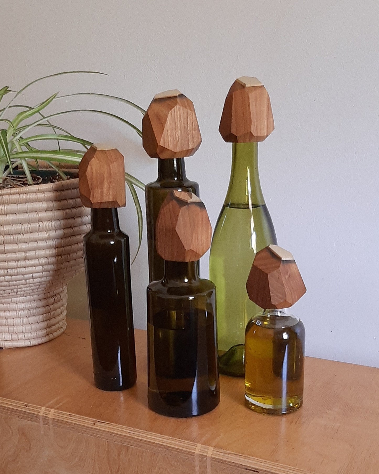 Kiaat Wood and Brass Bottle Stopper