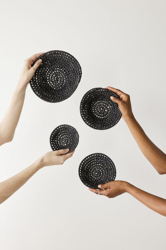 Nesting Bowls | Eluka Black Snack Basket Set of 4