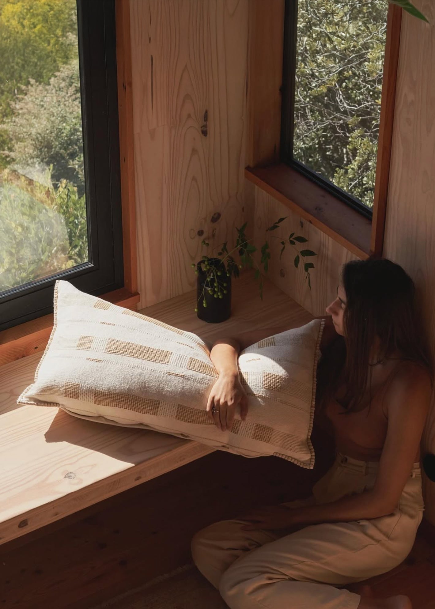 Fulcrum Old Gold Oversized Cotton Lumbar Pillow Cover