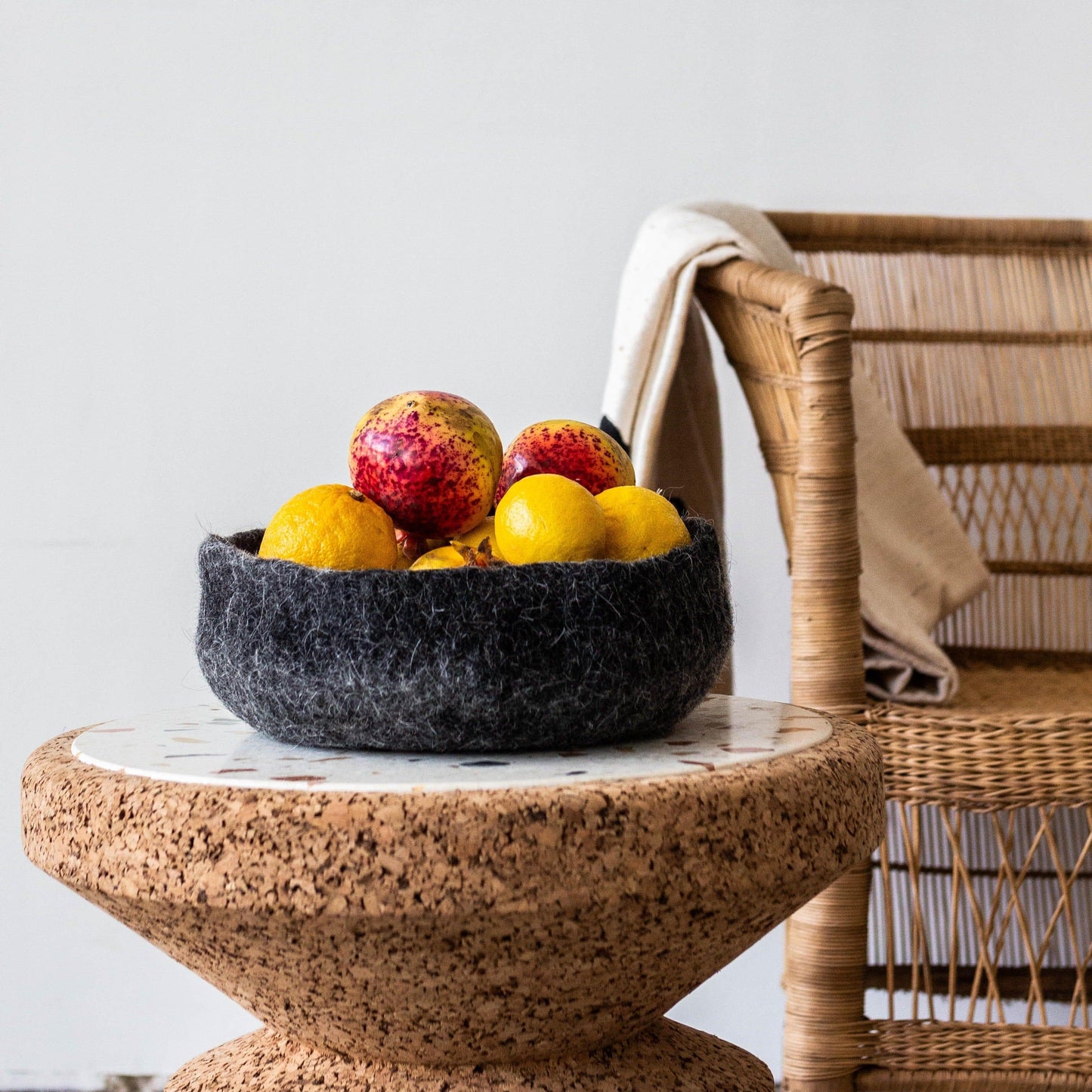 Charcoal Hand Felted Nesting Bowls